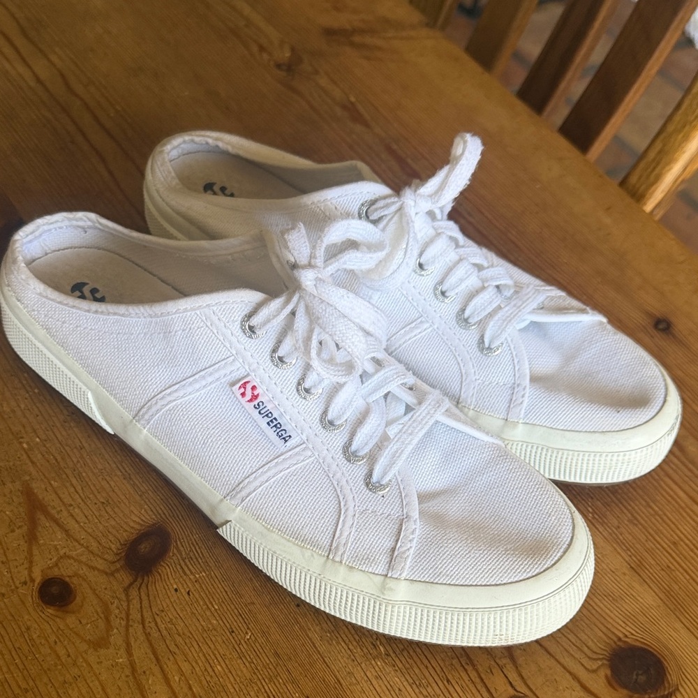 Superga White Low-Top Canvas Sneakers